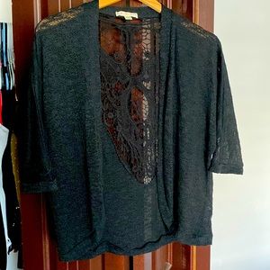 Black detailed cardigan